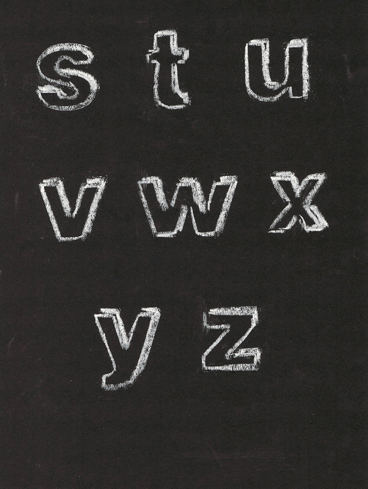 Free Chalk Lowercase Letters Part 3 Stock Photography
