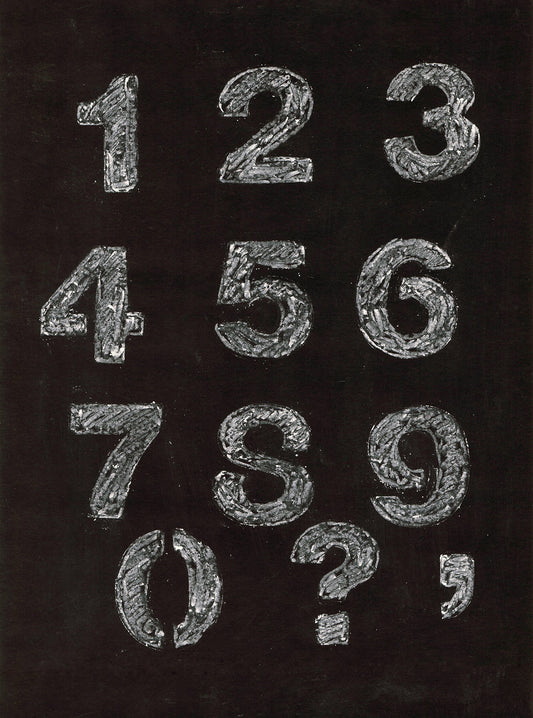 Free Textured Chalk Numbers and Symbols Stock Photography