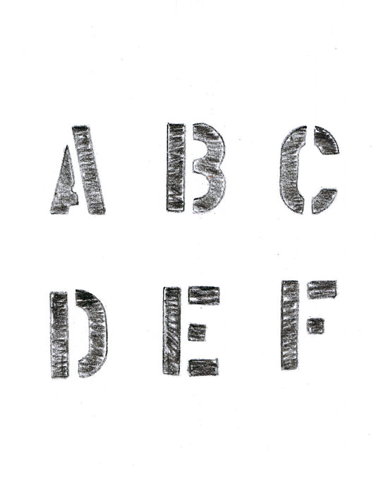 Free Split-Stencil Capital Letters A-F Stock Photography