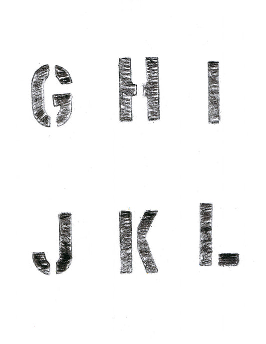 Free Split-Stencil Capital Letters G-L Stock Photography