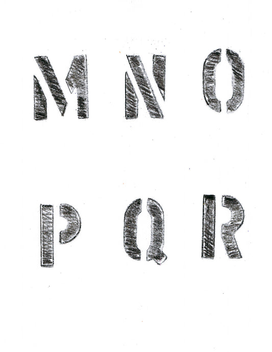 Free Stencil Alphabet Letters M to R Stock Photography