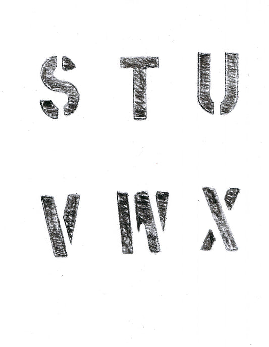 Free Stencil Alphabet Letters S to X Stock Photography