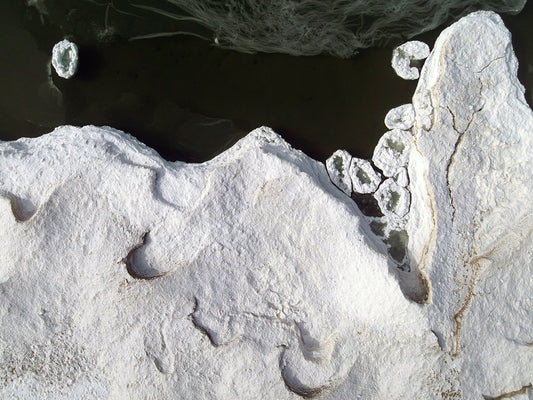 Free Top View of Jagged Ice and Water Stock Photography