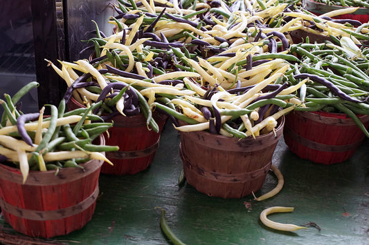 Free Trio of Beans in Market Baskets Stock Photography