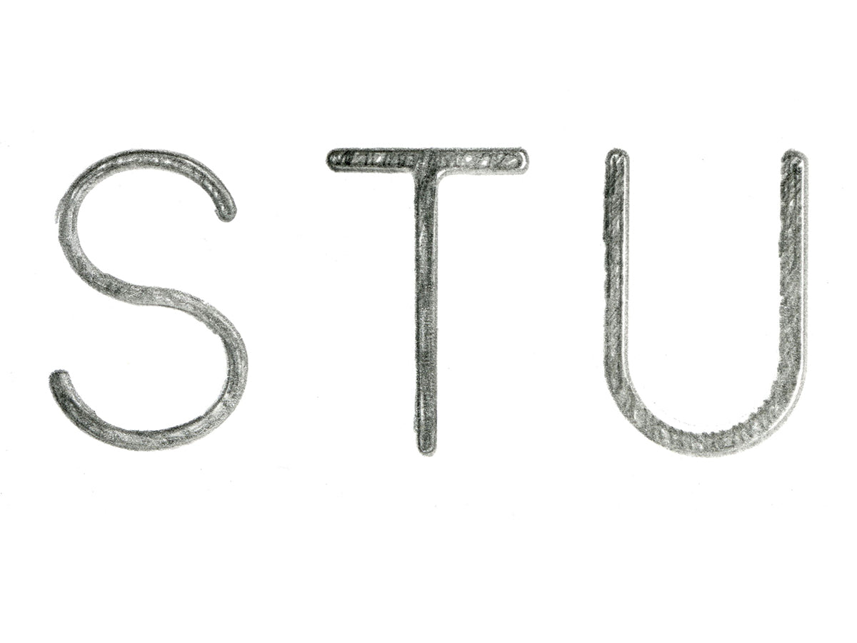 Free Pencil Sketch Letters STU Stock Photography