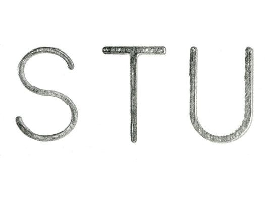 Free Pencil Sketch Letters STU Stock Photography