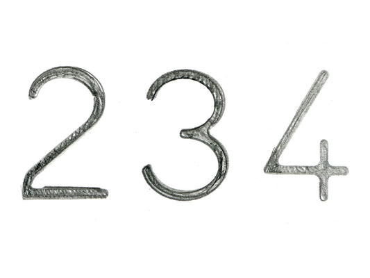 Free Pencil Sketch Numbers 2 3 4 Stock Photography