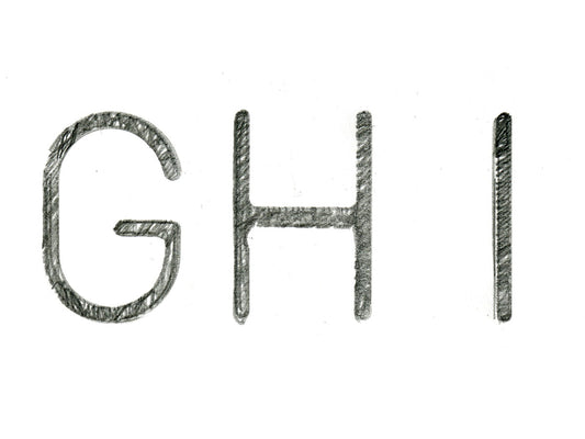 Free Letters G H I in Graphite Stock Photography