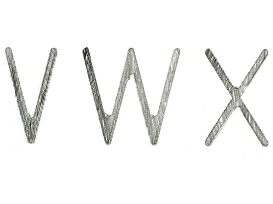 Free Letters V W X in Graphite Stock Photography