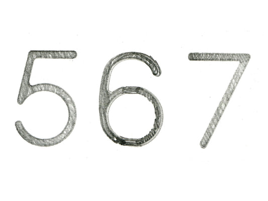Free Numbers 5 6 7 in Graphite Stock Photography