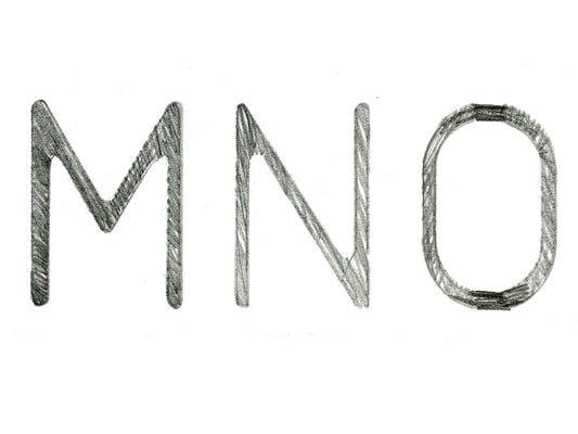 Free Letters M N O in Graphite Stock Photography