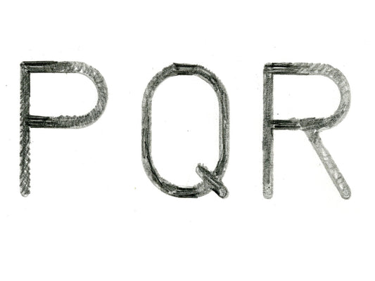 Free Letters P Q R in Graphite Stock Photography