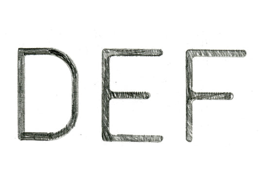 Free Letters D E F in Graphite Stock Photography