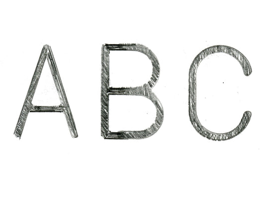 Free Letters A B C in Graphite Stock Photography