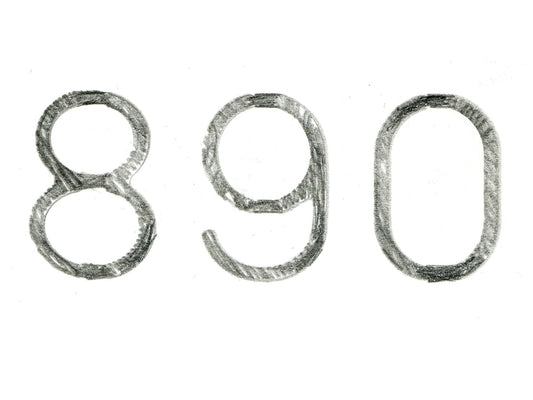 Free Numbers 8 9 0 in Graphite Stock Photography