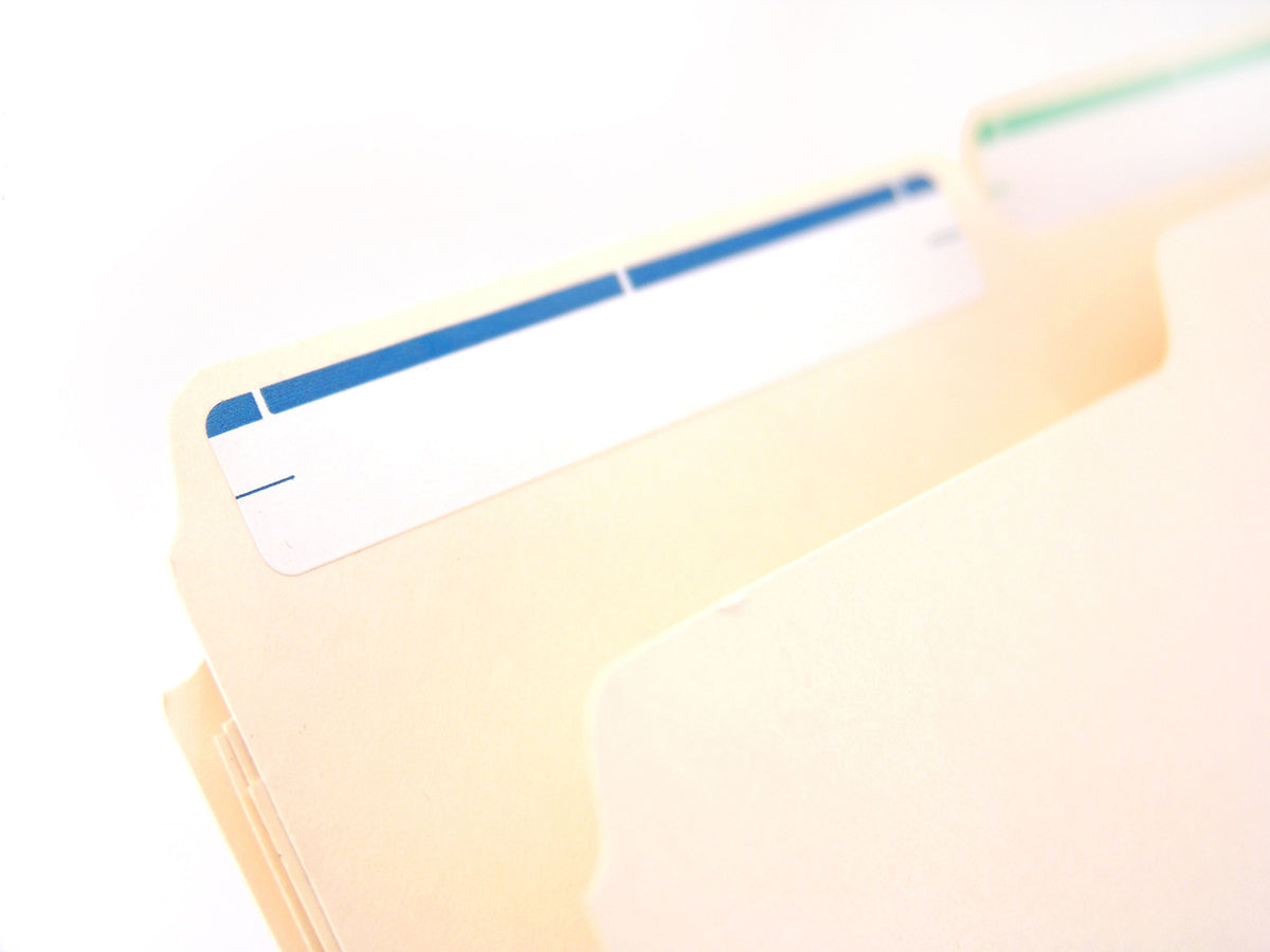 Free Close-Up of File Folder Tabs Stock Photography