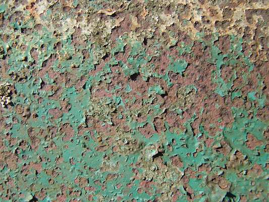 Free Peeling Green and Rust Texture Stock Photography