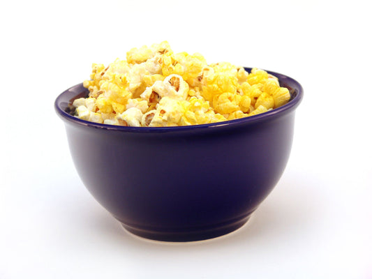 Free Popcorn in Blue Bowl Stock Photography
