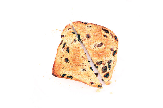Free Diagonal Slice of Raisin Toast Stock Photography