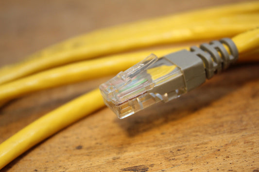 Free Yellow Ethernet Cable Close-Up Stock Photography