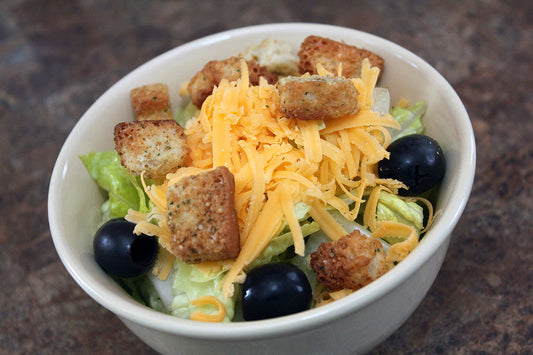 Free Garden Salad with Cheese and Croutons Stock Photography
