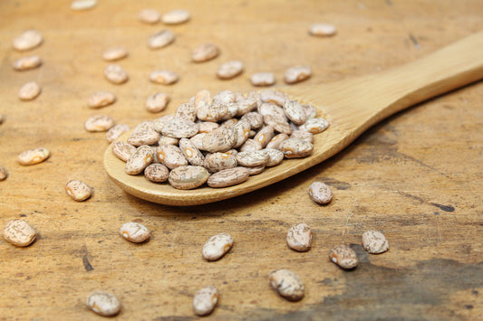 Free Pinto Beans on Wooden Spoon Stock Photography