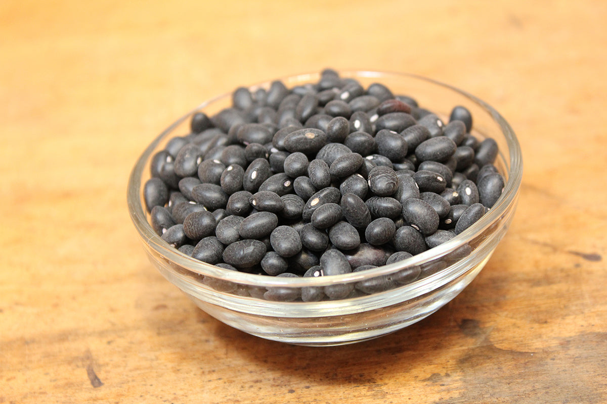 Free Black Beans in Glass Bowl Stock Photography